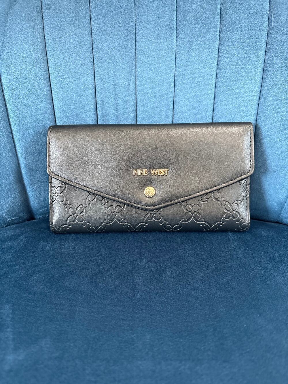 Nine West Vegan Leather Wallet Black